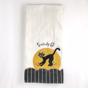 Ritz Halloween Scaredy Cat Dishcloth Towel Appliqué 18" x 27"